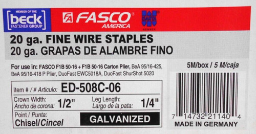 Wire staples crown - staples, 1/2"